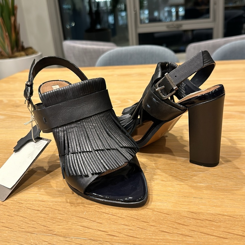 H&M Navy Fringe Sandals NWT